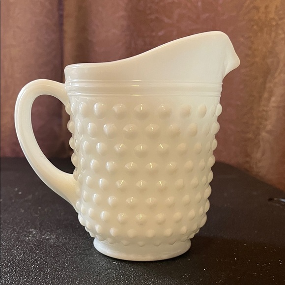Vintage White Hobnail Glass Pitcher - Picture 3 of 6
